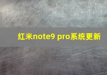 红米note9 pro系统更新